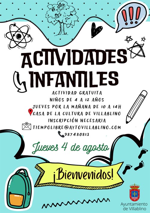 Póster Bienvenidos Vuelta al Cole Dibujado Doodle Infantil